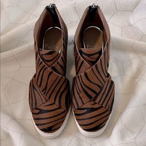 Paolo Brown Zebra Print Wedges